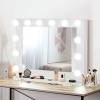 BESTOPE PRO Miroir de maquillage Hollywood réglable 60 x 35 cm, porte téléphone portable, 15 LED gradables tactile, 3 modes couleur, miroir table/mur, agrandissement 10 X, blanc BESTOPE PRO Miroir de maquillage Hollywood réglable 60 x 35 cm, porte téléphone portable, 15 LED gradables tactile, 3 modes couleur, miroir table/mur, agrandissement 10 X, blanc