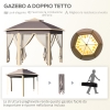 Gazebo Pieghevole 3,3x3,3 M, Con 4 Pannelli Laterali In Zanzariera, One Push Tenda Con Doppio Tetto, Gazebo Impermeabile Da Giardino 4 PCS Sacchi Di Sabbia, Per Mercato/campeggio/spiaggia, Grigio - 9