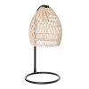 HOMCOM Candeeiro de Mesa com Suporte para Lâmpada E27 Máx. 40W Candeeiro Decorativo com Ecrã de Vime Ø20x41 cm Bege e Preto