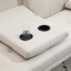 HOMCOM Divano Letto 3 Posti con Tavolino a Ribalta Beige | Aosom Italy