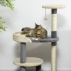 Albero Tiragraffi Per Gatti PawHut - 3 Livelli, Piattaforme, Lettino E Sisal, Rivestimento Peluche - Foto 6