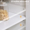 Buffet HOMCOM 3 Portes Blanc & Bois - Meuble Rangement Salon Cuisine 120x40x70cm