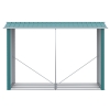 Legnaia Outsunny In Acciaio - 240x86x160 Cm, Verde, Con Tetto Inclinato