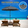 Outsunny Ombrellone da spiaggia 1,8 m, ombrellone