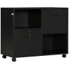 Cassettiera Portadocumenti Da Ufficio 2 Cassetti 4 Ruote In Legno Nero Homcom M24075912