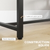 HOMCOM Table Haute Mange-Debout Style Industriel – 90 X 50 X 90,5 Cm – Brun Rustique & Noir – Avec 3 Étagères Rangement Pratiques