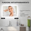 Specchio Led Da Bagno GOLOMO 48x32cm, Dimmerabile, 3 Temperature Colore, Anti-appannamento, Vetro Temperato, Installazione Orizzontale/verticale - 4