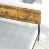 GarveeHome Letto Matrimoniale King Size Con Testiera E Pediera – Struttura In Metallo E Legno, Stile Rustico Industriale, 30 Cm Altezza Contenimento
