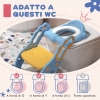 Yucch Riduttore WC bambini con Scaletta, Nuovo 2 in 1 Adattatore Water per Bambini regolabile, antiscivolo – con vasino removibile e cuscino PU morbido (1–6 anni, grigio