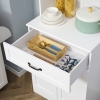 Buffet Haut Cuisine HOMCOM 2 Portes, 4 étagères, 8 Porte-épices, 2 Tiroirs - Blanc 60x40x159cm - Pour Salon, Salle à Manger