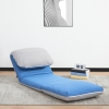 HOMCOM Chauffeuse Convertible 5 Positions - Matelas D'Appoint Pliant - Tissu Lin Gris - Confort & Polyvalence