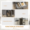 Table De Cuisine Pliante HOMCOM 120cm - 2 Tiroirs, Placard, étagère, Blanc - Gain De Place