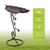 Bain D'Oiseaux 2-en-1 Outsunny Avec Jardinière - Design Bronze Antique Ø50x72cm - Polypropylène