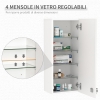 Accessori per il bagno Outsunny HOMCOM Armadietto medicinali 50x30x18cm Cassetta Mobile Bagno