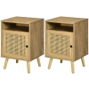 Comodini HOMCOM Set 2 - Con 2 Cassetti - Design Rovere - Per Camera Da Letto