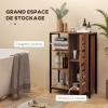 Meuble Colonne Salle De Bain Kleankin - Armoire De Toilette Avec Porte à Lamelles, Style Industriel