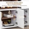 Armario Con Ruedas Para Microondas HOMCOM - Mueble Cocina Con Cajón, Estante Extraíble Y 2 Puertas (59x40x92 Cm, Negro)