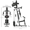 Stazione Fitness Multifunzione HOMCOM Con Pesi 45kg - Power Tower Per Allenamento Casa, Panca Imbottita 135x103x210cm - Foto 3