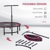 Trampolino Fitness HOMCOM 45 Cm - Pieghevole Con Maniglia Regolabile, Portata 100 Kg, Arancione
