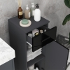 Armadietto Bagno Kleankin 30x30x82cm - Legno Con Cassetto, Nero/Grigio - Foto 6