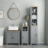 Armoire Salle De Bain Avec Tiroir Et étagère Réglable – Meuble Rangement Design Noir – Pour Petit Espace, Entrée, Salon