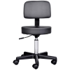 HOMCOM Tabouret Massage à roulettes réglable en Hauteur pivotant avec Dossier Ergonomique Blanc