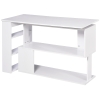 HOMCOM Secretária com Estantes Mesa de escritório 5 Prateleiras 120x110x74cm Branco