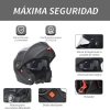 HOMCOM Casco Moto Integrale con Visiera Esterna e Parasole, Slot per Bluetooth e ECE R22, Taglia M 57/58cm, Nero | Italy