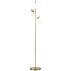 Lampadaire Sur Pied Design Art Déco Métal Doré 3 Globes Verre Dépoli - Élégance Moderne 169 Cm - HOMCOM
