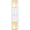 HOMCOM Modern Shelf Floor Lamp with Dual Ambient Light, Standing Lamp Living Room, Bedroom, 156cm, Grey