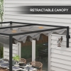 Gazebo Pergola Da Giardino 300x300x227 Cm Con Telo Retrattile E Tenda A Rullo Grigio Scuro 87222919