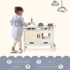 Cuisine Jouet En Bois HOMCOM Pour Enfant - Avec Accessoires Et équipements Réalistes