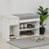 Banc De Rangement Avec Coussin HOMCOM - Coffre Blanc 103L, Housse Lavable, Sécurité Charnière, Pour Entrée Ou Chambre (75x40x56cm)