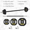 HOMCOM 30kg Dumbbell & Barbell Adjustable Set Plate Bar Clamp Rod Home - View #6