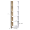 Étagère Bibliothèque 2 Niveaux HOMCOM 60x24x63cm - Effet Bois Naturel, Étagère Réglable, Pour Salon/Chambre/Bureau - 3