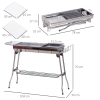 Barbecue Charbon Portable Outsunny - 96x61x72 Cm, Grille + Plaque - Avec étagères Et Panier - Idéal Jardin, Camping - 8