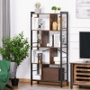 Étagère Bibliothèque 2 Niveaux HOMCOM - Réglable En Hauteur 60x24x63 Cm - Effet Bois Naturel