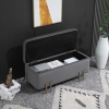 HOMCOM Banc De Rangement En Velours Coffre Tabouret Rangement Design Elegant~838 085gy