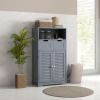 kleankin Bathroom Storage Cabinet, Small Bathroom Cabinet with Louvred Doors main image 0