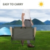 Sedia Da Campeggio Pieghevole Outsunny Con Tavolino Laterale E Portabicchieri – 81x51x87 Cm, Verde, Portata 120 Kg