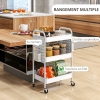 HOMCOM Desserte cuisine avec 3 niveaux et roulettes 43,9 x 30,5 x 75,6 HOMCOM Desserte cuisine avec 3 niveaux et roulettes 43,9 x 30,5 x 75,6