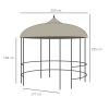 Copritavolo Da Giardino Rotondo In Oxford 600D – Impermeabile, Anti-UV, Antivento, 163x71 Cm, Grigio