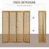 HOMCOM - Biombo De Madera, Separador De Habitaciones, Closión Interior