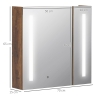Armario De Baño Con Espejo Y Luz LED - Blanco, 70x15x65 Cm, Puertas Con Espejo, Estante Ajustable Y Sensor Táctil