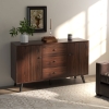 Credenza Moderna HOMCOM Con 3 Armadietti E 2 Cassetti - 80x35x88cm, Nero E Legno - Foto 6