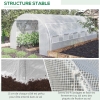 Outsunny Serre De Jardin Tunnel 10,4 M² - Anti-UV, Porte Zippée, Fenêtres Maille - Tube Acier Galvanisé, 350 X 300 X 200 Cm Blanc