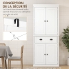 Buffet de cuisine - HOMCOM - contemporain multi-rangements 2 placards 3 étagères mobilier - MDF - 60x30x123cm - noir - Maison