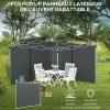 Outsunny 2 Parois Latérales De Rechange Pour Tonnelle 3x3m Ou 3x6m - Gris Foncé Avec Portes Zippées