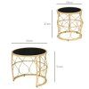 2er-Set Gartentisch Drahtkorb Metallkorb Gartenmöbel Outdoor Balkon Stahl Gold Weiß 41x46cm