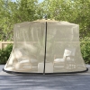 Moustiquaire Pour Parasol 3m - Protection Anti-insectes - Fermeture Zip - Cordons De Serrage - Noir